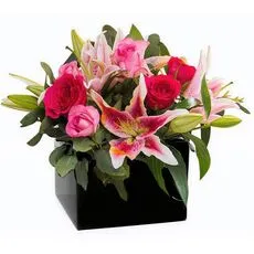 Pink Lily & Rose Arrangement