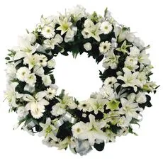 White Funeral Wreath