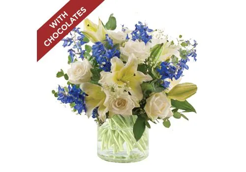 Blue Mist Bunch With Free Chocolates
