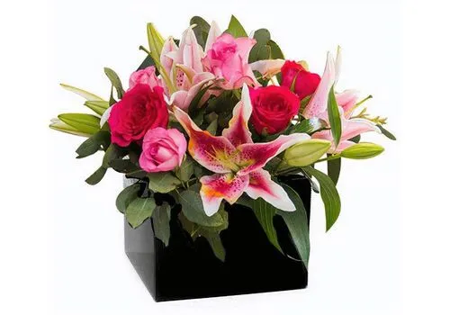 Pink Lily & Rose Arrangement