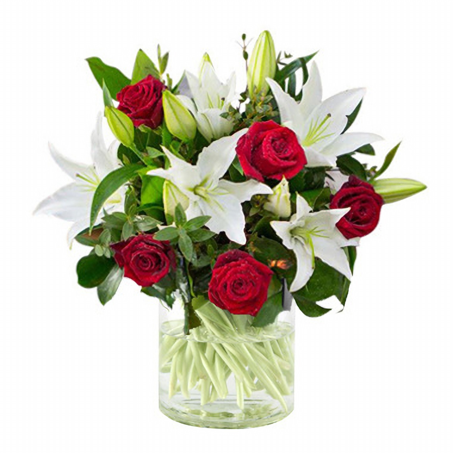 Unveil Deep Affection - Lily & Rose Bunch by Lily's Florist