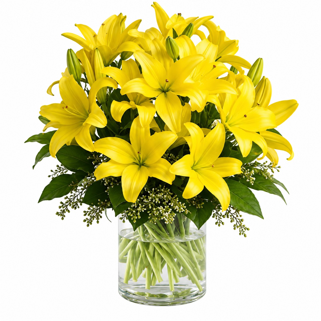 Yellow Lilies Bunch, hand tied yellow lilies