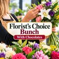 Florist choice bunch of flowers with chocolates