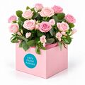Mixed pastel roses set in a pretty box