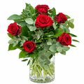 6 stunning red roses in a bunch