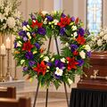 mixed bright wreath for a funeral