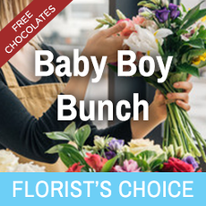Florist's Choice Baby Boy Bunch With Free Chocolates