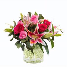 Pink Roses & Lilies Bunch
