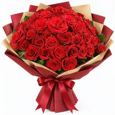 36 stunning red roses in a bunch