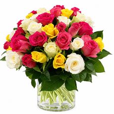 Beautiful big bunch of mixed roses