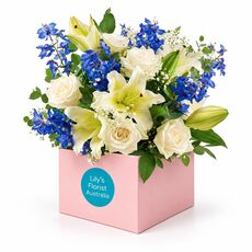 Blues and creams set in a box for extra impact
