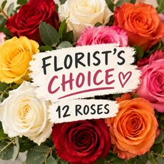 12 beautiful roses florist's choice in a bunch desgined to impress