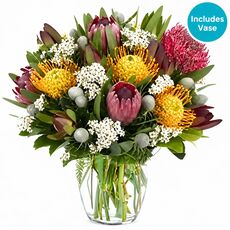 Stunning Australian natives in a lovely keepsake vase