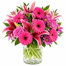 Pretty pink bunch wrapped in paper