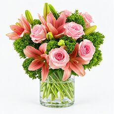 blush pinks blooms wrapped in paper