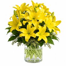 Yellow lily bunch