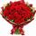 24 red roses wrapped in a bunch