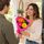3 wrapped mixed gerbera as a fun gift