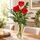 3 fresh red roses comes with a vase