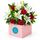 Lilies and fresh roses set in a boxed arrangement