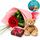 Single red rose, a box of chocolates and teddy bear included