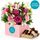 Roses, Gerbera and Lilies set in a box with box of chocolates