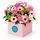 A fun and pretty bunch of mixed pink and green blooms