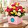 Mix of fresh beautiful roses in a boxed arrangement