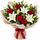 Lily and roses in a beautiful wrapped bunch