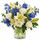 blue and cream bunch of flowers