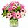 Floriade bunch of pink gerberas and pink roses