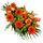 orange mix of flowers for a church alter, gravestone, casket