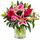 pink roses and oriental lily