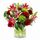 Red and pink lilies and roses