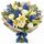 blue flowers and cream lily