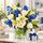 Blue mist with vase and a box of chocolates