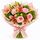 blush pink mixed roses and lily in wrapping