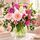 pastel mixed blooms in a vase