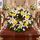 wreath for casket with purple flowers