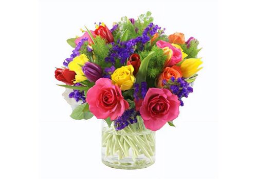 Bright Bunch With Vase
