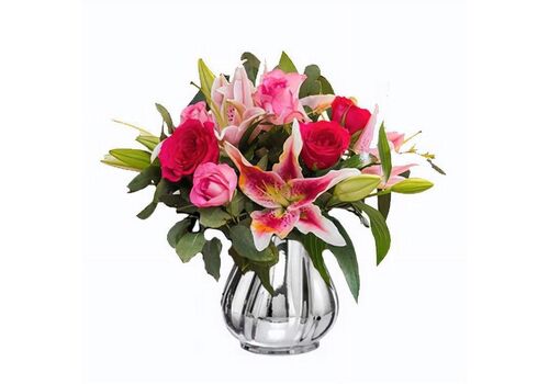VIP Pink Rose And Lily Bunch
