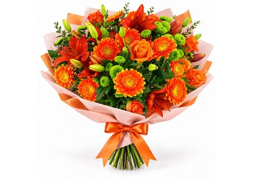 fresh bunch of orange tones blooms