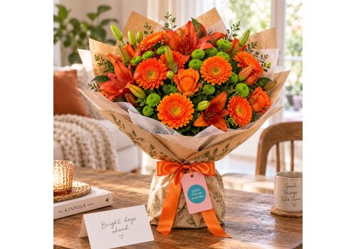 bunch of bright orange blooms