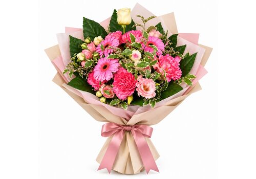 Bunch of stunning pink flowers hand delivered