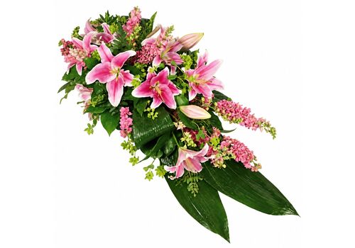 sympathy pink lily and rose sheath