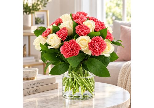 carnations and roses