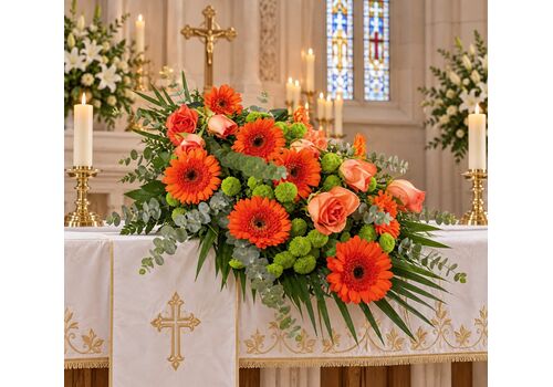 orange mix for funeral flowers