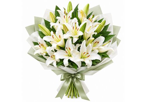 bunch of beautiful oriental lilies