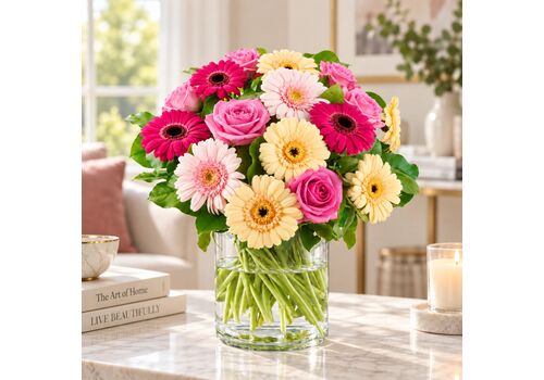 Pastel gerberas in a bunch