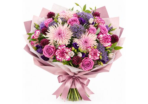 purple and lilac fresh blooms in a bunch
